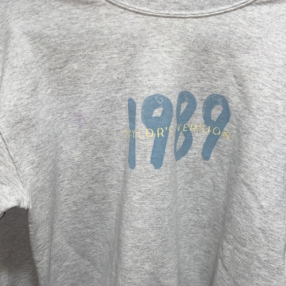 Taylor Swift Spotify Fans First 1989 Heather Gray Crewneck size M - Picture 6 of 8
